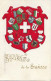 SOUVENIER DE LA SUISSE ► Prägelitho Karte Mit Kantonswappen, Ca.1900 - St. Anton