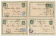 Norway 1880's 9 Uprated 5o. Post Horn Postal Cards; Bergen To Biglen, Switzerland; Ambulant Postmarks - Ganzsachen