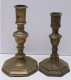 -2 BOUGEOIRS BRONZE LOUIS XIV Avec Usures & Défauts JUS De GRENIER  E - Candelabri E Candelieri