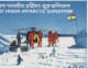 EFO, Colour Shift Variety Flag India MNH 1983 Antarctic Expedition Research Chemistry Biology Mineral Penguin Helicopter - Variétés Et Curiosités