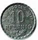 ALLEMAGNE / NOTGELD / STADT BOCHUM / 10 PFG../ 1918 / ZINC / 20.2  Mm / ETAT TB / 48.1 - Monetari/ Di Necessità