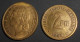 Lot De 2 Monnaies France Et Colonies 2 Francs 1944 (Philadelphie Laiton) Et 5 Francs 1940 (Lavrillier Bronze Alu) - Algerien