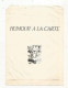 Pochette ,HUMOUR A LA CARTE ,  2 Scans,  Frais Fr 1.65 E - Publicités