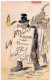 FOLIES BARROLINES MATINEE DE GALA CONSERVATOIRE DE THOM THIEN 1906  -   DESSIN PASTEL REALISE SUR CARTE POSTALE SIGNEE - Pastelli