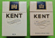Lot 2 Anciens PAQUETS De CIGARETTES Vide - KENT - Vers 1980 - Estuches Para Cigarrillos (vacios)