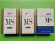 Lot 3 Anciens PAQUETS De CIGARETTES Vide - MS - Vers 1980 - Empty Cigarettes Boxes