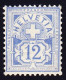 1882  12 Rp Grau/ultramarin, Weisses Papier, Breites Oval (WZ) Originalgummi. Postfrisch. - Neufs