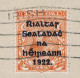 Ireland 1922 Thom Rialtas 5-line Overprint In Blue-black On 2d Die 2, Error "Overprint Inverted" Used On Piece - Usados