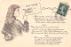 Thème Carte Postale :  Jeune Femme écrivant    Mes Meilleurs Souhaits       (voir Scan) - Other & Unclassified