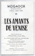 PROGRAMME THEATRE MOGADOR  1953   -  LES AMANTS DE VENISE  - - Programmes