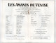 PROGRAMME THEATRE MOGADOR  1953   -  LES AMANTS DE VENISE  - - Programmes