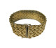 Vintage Italian 'PLAQUE OR' Gold Plated Articulated Cuff Bracelet- 1970s - Armbanden