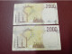 Deux Billets Italiens De 2000 Lire - 2000 Liras