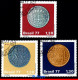 Ref. BR-1523-25-U BRAZIL 1977 - BRAZILIAN COLONIAL COINS,MI# 1615-17, SET USED NH, MONEY ON STAMPS 3V Sc# 1523-1525 - Usati