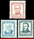 Ref. BR-721-23 BRAZIL 1952 - CENT.OF TELEGRAPH, P. DAFONSECA, CAPANEMA, MI# , SET MNH, FAMOUS PEOPLE 3V Sc# 721-723 - Unused Stamps