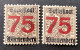 Württemberg Mi 271Y SELTENE OHNE WZ, TADELLOS * 1919 Dienstmarken 75Pf/3Pf (MH VF Wurtemberg - Nuovi