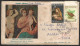 Madonna With Child Painting St Sebastian,Auckland City Art Gallery ,Paris Bordone, FDC New Zealand 1966 To India (**) - Storia Postale