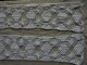 Vintage - 2 Bandes Rectangles En Broderie Ajourée Fil De Coton Blanc - Spitzen Und Stoffe