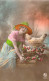 Pâques - Femme Au Chapeau Et Sa Poule - Cartes Postales Anciennes - Easter