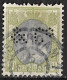 Perfin L.R. & Co  In 1899 Koningin Wilhelmina 20 Cent Grijs / Groen NVPH 69 - Gezähnt (perforiert)