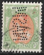 Perfin NASM In 1899 Koningin Wilhelmina 40 Cent Groen / Oranje NVPH 73 - Perfin