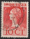 Perfin V (J. Vlieger Amsterdam) In 1923 Jubileumzegel 10 Cent Oranje NVPH 124 H - Perfins