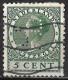 Perfin HP (H.Pander & Zonen Te 's-Gravenhage) In 1924-1926 Koningin Wilhelmina Veth 5 Cent Groen Zonder WM NVPH 149 - Perfin