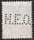 Perfin H.E.O. In 1926-1939 Koningin Wilhelmina Veth 12½ Cent Karmijn Met WM Ringen NVPH 184 - Perfins