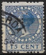 Perfin T (DeTelegraaf Te Amsterdam) In 1925 Type Veth 15 Cent Blauw Tweezijdige Roltanding NVPH R 12 - Gezähnt (perforiert)