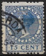 Perfin T (DeTelegraaf Te Amsterdam) In 1925 Type Veth 15 Cent Blauw Tweezijdige Roltanding NVPH R 12 - Perfins