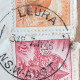AUSTRALIA 1946, COVER USED TO ENGLAND,KING GEORGE,KANGAROO ANIMAL,PEACE,LYRE BIRD 4 STAMPS,LEURA TOWN CANCEL. - Lettres & Documents