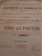 Société Anonyme De Construction De Chemins De Fer - Titre Au Porteur - Action Privilégiée - Bruxelles  Avril 1874. - Chemin De Fer & Tramway