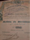 Manufacture De Feutre & Chapeaux - Action De Dividende Au Porteur - Bruxelles Août 1887. - Textiel