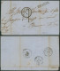 LAC Non Affranchie (Courcelles, 1855) + Obl Ambulant Midi N°6 & Griffe Encadrée GOSSELIES > Ngc En Vins à Beaune - Bahnpoststempel