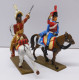 -STARLUX 2 SOLDATS NAPOLEONIENS A CHEVAL STATUETTES PLOMB PEINT COLLECTION   E - Starlux