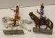 Delcampe - -STARLUX 2 SOLDATS NAPOLEONIENS A CHEVAL STATUETTES PLOMB PEINT COLLECTION   E - Starlux