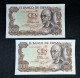 ESPAÑA PAREJA CORRELATIVA 100 PESETAS 1970 MANUEL DE FALLA SC/UNC - 100 Peseten