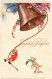 PC ARTIST SIGNED, CASTELLI, JOYEUSES PAQUES, Vintage Postcard (b46371) - Castelli