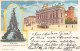 Italie - TORINO (Turin) - Lith. Piazza Castello & Palazzo Madama - Tram Cacao Talmone - Précurseur Voyagé 1900 (2 Scans) - Palazzo Madama