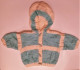 * PULL A CAPUCHE TRICOTE MAIN * TURQUOISE & BLANC * 8 ANS - Andere & Zonder Classificatie