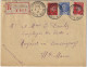 FRANCE - 1942 - 2xYv.514 & Yv.520 Sur LSC Recommandée De NEUILLY-L'EVÊQUE à NOGENT-EN-BASSIGNY (Haute-Marne) - Lettres & Documents