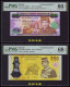 Brunei 25 Dollars,（1992）and 50 Dollars, (2017), Commemorative Notes In The Folder, Paper And Polymer, PMG66/68 - Brunei