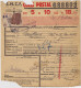 FRANCE / COLIS POSTAUX - 1943 - Yv.204 3fr/2fr70 Brun Sur Bulletin D'Expédition De Colis Postal De Lyon à Bordeaux - Covers & Documents