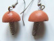 Boucles D'oreilles Pendantes, Boucles D'oreilles Champignons, Bijou Fait-main, Perles Terre Artisanale, Perles Africaine - Boucles D'oreilles