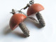 Boucles D'oreilles Pendantes, Boucles D'oreilles Champignons, Bijou Fait-main, Perles Terre Artisanale, Perles Africaine - Orecchini