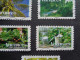 Delcampe - France Autoadhésifs Vacances Cocotier Jardin Plan D'eau Feuille De Thé Arrosoirs Kiwis Garden Watering Cans Coconut Tree - Agriculture