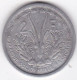 A.O.F. Union Française 2 Francs 1948 , Aluminium, LEC# 12 , KM# 4 - French West Africa