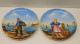 -2 ASSIETTES PORCELAINE HAVILAND SOUVENIR LES SABLES D'OLONNE PECHEUR PECHEUSE    E - Limoges (FRA)