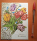 017, Carte à Système Pop-up, Bouquet De Fleurs Tulipes, Photochrom 70845 - A Systèmes
