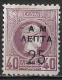 GREECE1900 Small Hermes Head Overprinted 25 L / 40 L Violet Perforated Vl. 170 MH - Nuevos